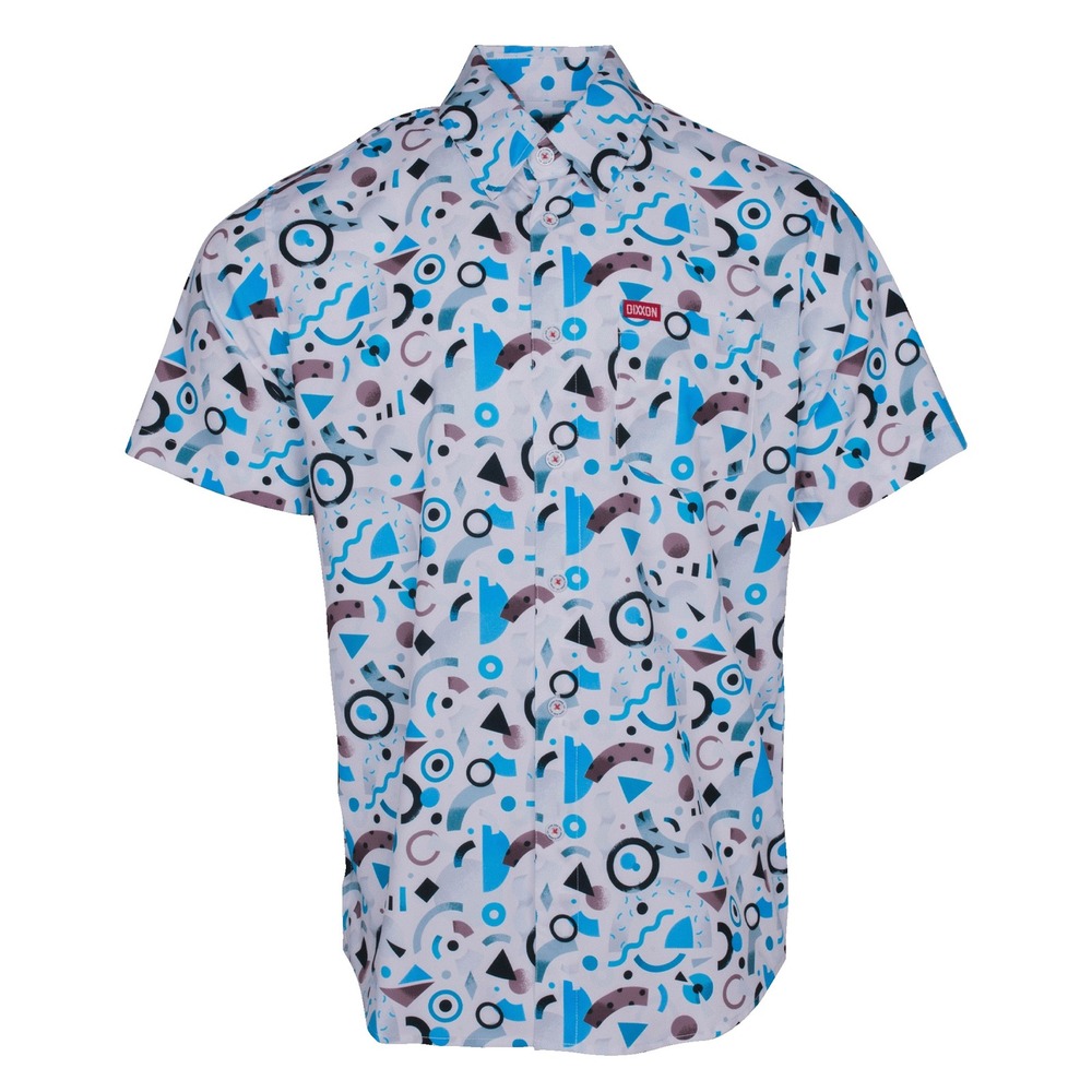 DIXXON New Wave All Over Print Short Sleeve Button Up‎ Shirt Mens Size 5XL, NWT